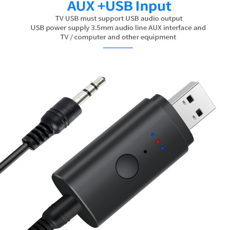 TX35 Bluetooth 5.2 Sender Ein Ziehen Zwei USB / AUX Doppel-Ausgang
