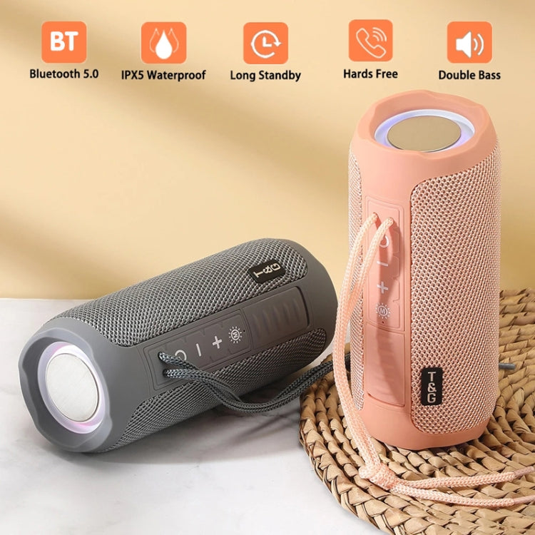 T&G TG227 Tragbarer wasserdichter Bluetooth-Lautsprecher für den Außenbereich mit LED-Unterstützung für FM / TF / USB