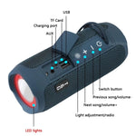 T&G TG227 Tragbarer wasserdichter Bluetooth-Lautsprecher für den Außenbereich mit LED-Unterstützung für FM / TF / USB