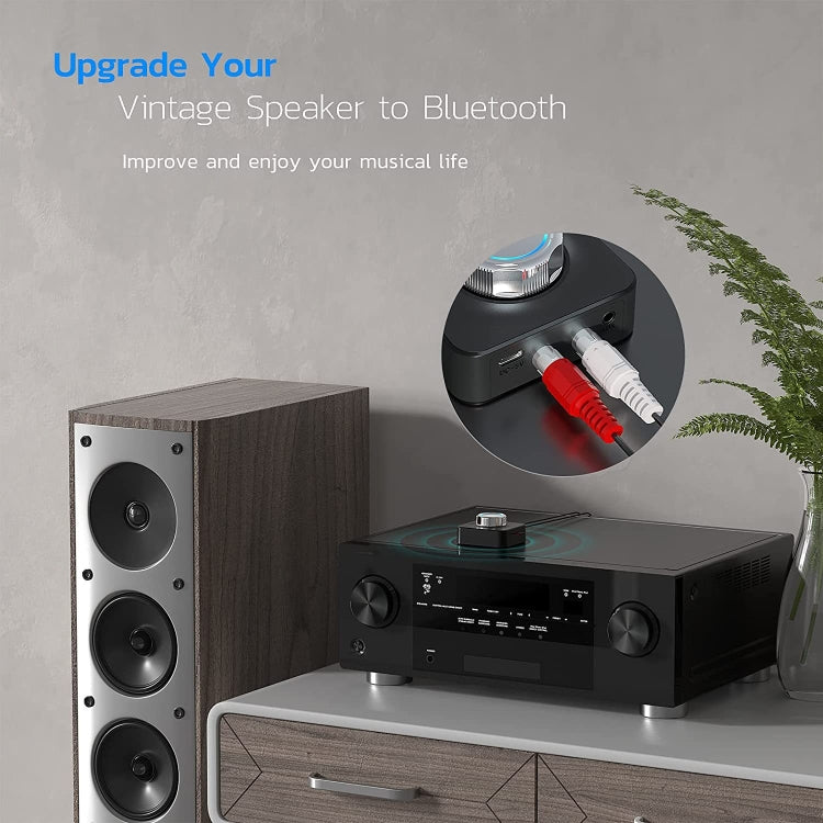 C39 Bluetooth 5.0 Empfänger RCA zu 3,5mm Kabelloser Audio-Konverter Unterstützt TF-Karte, C39