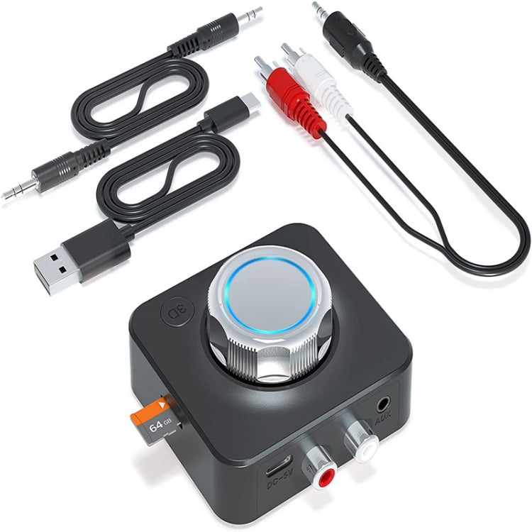 C39 Bluetooth 5.0 Empfänger RCA zu 3,5mm Kabelloser Audio-Konverter Unterstützt TF-Karte, C39