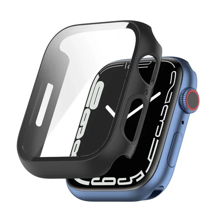 Shockproof PC Protective Case with Tempered Glass Film, For Apple Watch Series 9 / 8 / 7 45mm, For Apple Watch Series 9 / 8 / 7 41mm