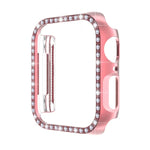 ENKAY Hat-Prince galvanisiertes PC-Diamant-Uhrengehäuse + vollflächige, gebogene PET-Displayschutzfolie für Apple Watch Series 7 45 mm