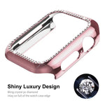 ENKAY Hat-Prince galvanisiertes PC-Diamant-Uhrengehäuse + vollflächige, gebogene PET-Displayschutzfolie für Apple Watch Series 7 45 mm