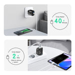 PD25W USB-C / Type-C + QC3.0 USB Dual Ports Fast Charger with USB-C to USB-C Data Cable, EU Plug, EU Plug + USB-C to USB-C Cable