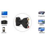 Vergoldeter HDMI-Stecker zu 3 RGB RCA Video-Audio-Adapter AV-Komponenten-Konverter für DVD-Projektor, HDMI