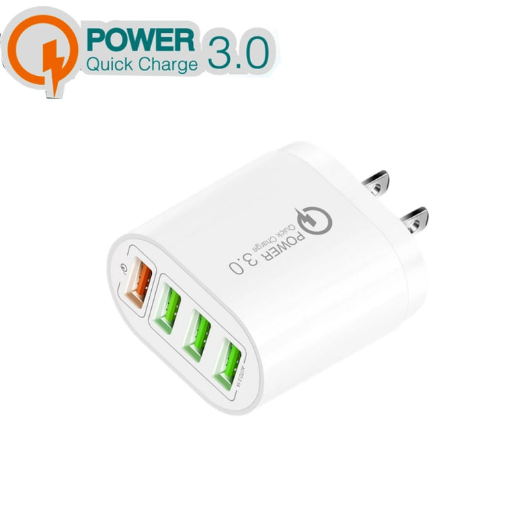 QC-04 QC3.0 + 3 x USB 2.0 Multi-Port-Ladegerät für Mobiltelefone und Tablets, US-Stecker, US-Stecker