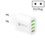 QC-04 QC3.0 + 3 x USB 2.0 Multiport-Ladegerät für Handy und Tablet, EU-Stecker