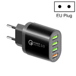 QC-04 QC3.0 + 3 x USB 2.0 Multiport-Ladegerät für Handy und Tablet, EU-Stecker