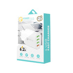 QC-04 QC3.0 + 3 x USB 2.0 Multiport-Ladegerät für Handy und Tablet, EU-Stecker