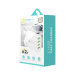 QC-04 QC3.0 + 3 x USB 2.0 Multi-Port-Ladegerät für Mobiltelefone und Tablets, UK-Stecker, UK-Stecker