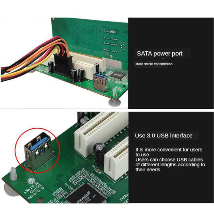 PCIe-zu-Dual-PCI-Steckplatz-Adapterkarte USB 3.0 Erweiterungskarte