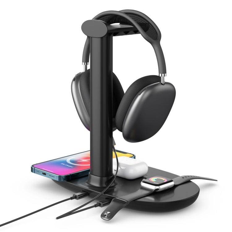B-15A 4-in-1-Headset-Halterung, kabelloses Ladegerät für Smartphone & iWatch & Airpods