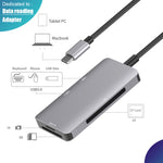 5-in-1 Datenlese-HUB-Adapter mit SD / TF / CF-Karten, Dual USB3.0 Anschlüssen, Dual USB3.0+SD / TF / CF-Karten
