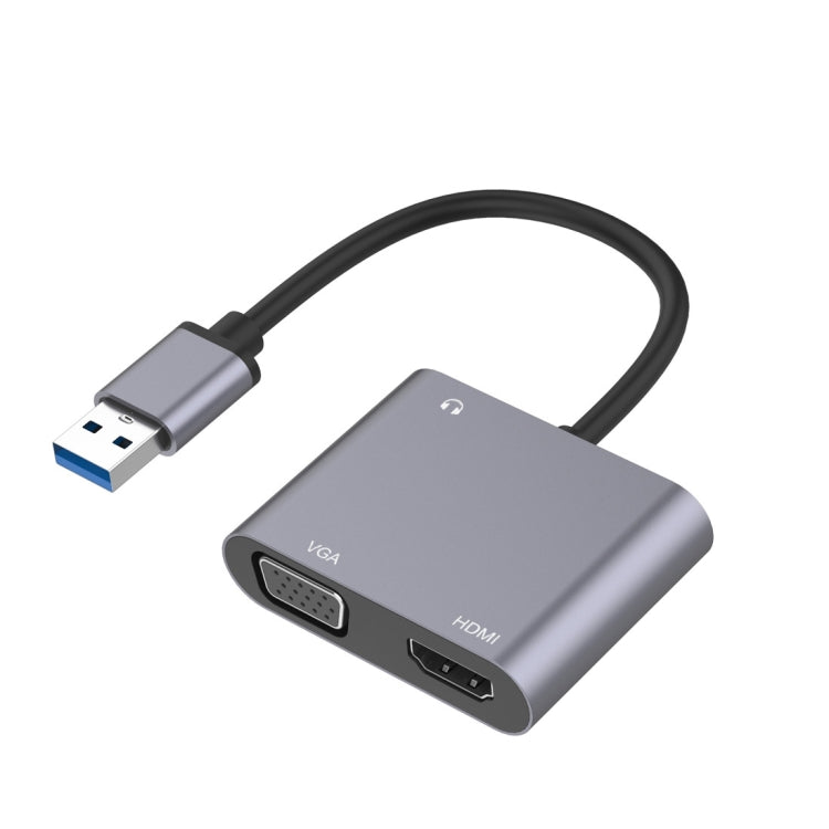 3-in-1 USB-zu-HDMI / VGA / Audio HUB-Adapter