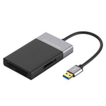 6-in-1 USB 3.0 zu USB3.0 x 2+CF-Karte+TF-Karte+SD-Karte+XQD-Karte HUB-Adapter