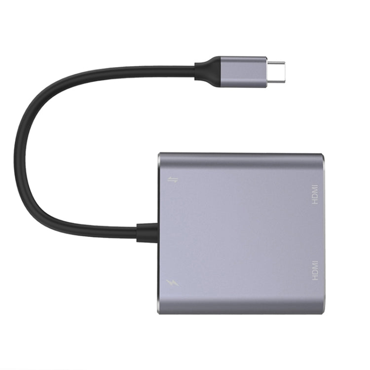 4-in-1 Typ-C zu Dual HDMI + USB + Typ-C HUB-Adapter