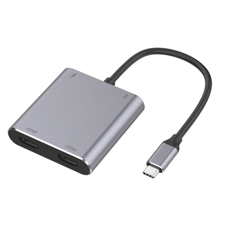 4-in-1 Typ-C zu Dual HDMI + USB + Typ-C HUB-Adapter
