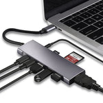 9-in-1 USB Typ-C zu HDMI+USB3.0x3+Typ-C+PD+SD/TF+Audio HUB-Adapter, HDMI+USB3.0x3+Typ-C+PD+SD/TF+Audio zu Typ-C