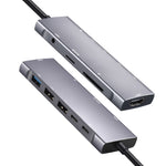 9-in-1 USB Typ-C zu HDMI+USB3.0x3+Typ-C+PD+SD/TF+Audio HUB-Adapter, HDMI+USB3.0x3+Typ-C+PD+SD/TF+Audio zu Typ-C
