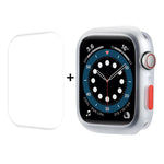 ENKAY TPU-Hülle + PET-Displayschutzfolie mit vollständiger Abdeckung, für Apple Watch Series 8/7 (41 mm) und Apple Watch Series 8/7 (45 mm)