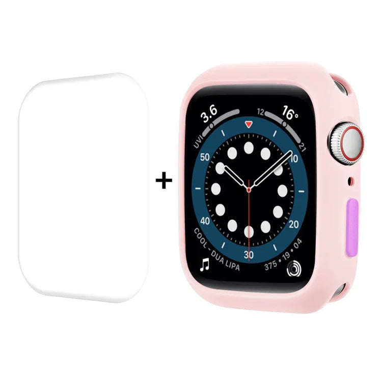ENKAY TPU-Hülle + PET-Displayschutzfolie mit vollständiger Abdeckung, für Apple Watch Series 8/7 (41 mm) und Apple Watch Series 8/7 (45 mm)