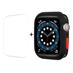 ENKAY TPU-Hülle + PET-Displayschutzfolie mit vollständiger Abdeckung, für Apple Watch Series 8/7 (41 mm) und Apple Watch Series 8/7 (45 mm)