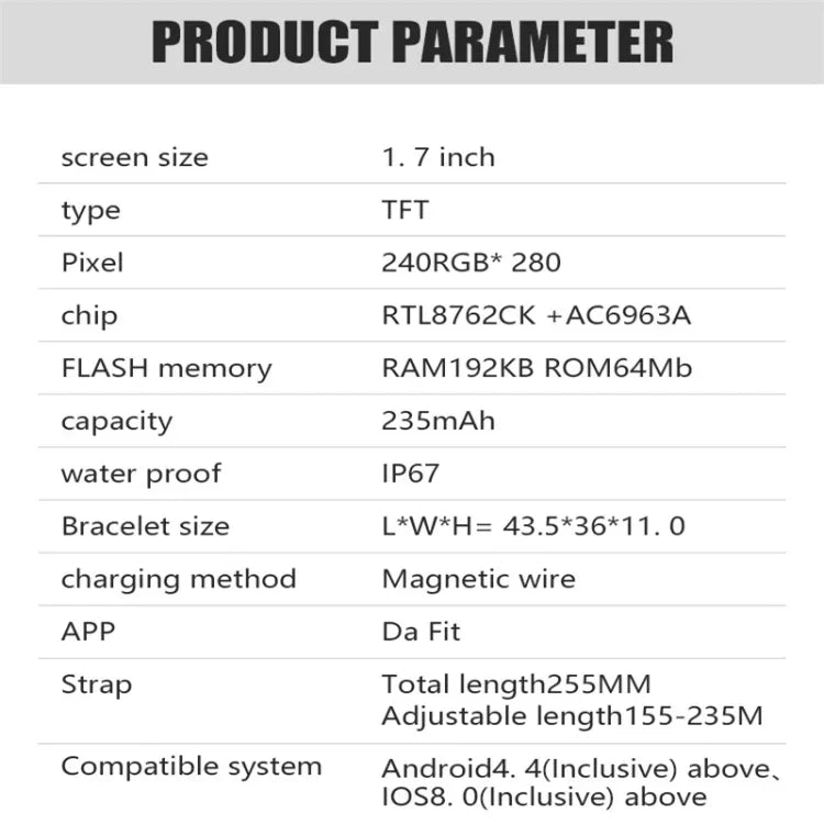 Y22 Smartwatch mit 1,7-Zoll-IP67-Farbbildschirm