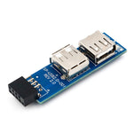 9-Pin PC-Motherboard zu 2 x USB 2.0 Buchsen Konverter für Dongle, kabelloser Maus-Empfänger