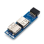 9-Pin PC-Motherboard zu 2 x USB 2.0 Buchsen Konverter für Dongle, kabelloser Maus-Empfänger