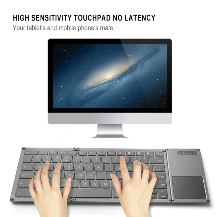 B066S Multifunktionale, ultradünne Mini-Funk-Bluetooth-Tastatur mit drei Faltmechanismen, B066S