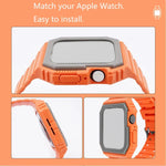 Silikonarmband mit Hülle für Apple Watch Series 7 (41 mm), 6, SE, 5 und 4 (40 mm), 3, 2 und 1 (38 mm), 7 (45 mm), 6, SE, 5 und 4 (44 mm) sowie 3, 2 und 1 (42 mm)