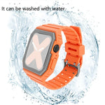 Silikonarmband mit Hülle für Apple Watch Series 7 (41 mm), 6, SE, 5 und 4 (40 mm), 3, 2 und 1 (38 mm), 7 (45 mm), 6, SE, 5 und 4 (44 mm) sowie 3, 2 und 1 (42 mm)