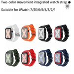 Silikonarmband mit Hülle für Apple Watch Series 7 (41 mm), 6, SE, 5 und 4 (40 mm), 3, 2 und 1 (38 mm), 7 (45 mm), 6, SE, 5 und 4 (44 mm) sowie 3, 2 und 1 (42 mm)
