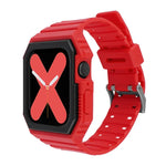 Silikonarmband mit Hülle für Apple Watch Series 7 (41 mm), 6, SE, 5 und 4 (40 mm), 3, 2 und 1 (38 mm), 7 (45 mm), 6, SE, 5 und 4 (44 mm) sowie 3, 2 und 1 (42 mm)