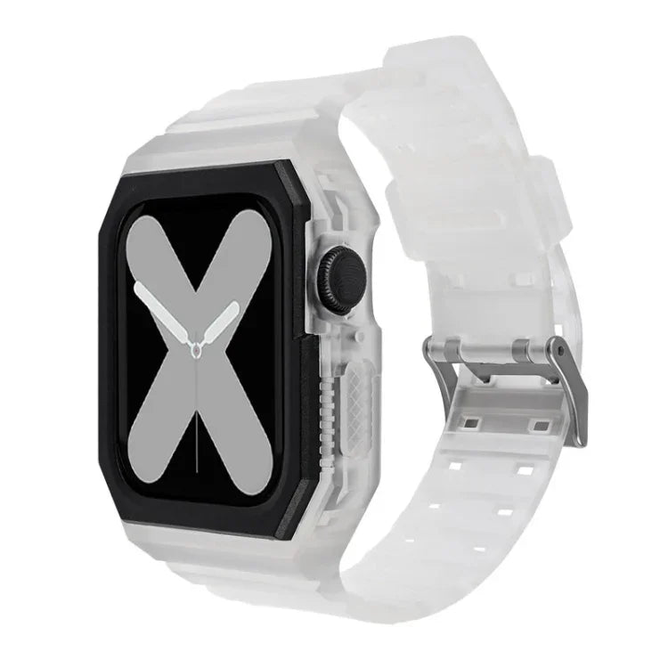 Silikonarmband mit Hülle für Apple Watch Series 7 (41 mm), 6, SE, 5 und 4 (40 mm), 3, 2 und 1 (38 mm), 7 (45 mm), 6, SE, 5 und 4 (44 mm) sowie 3, 2 und 1 (42 mm)