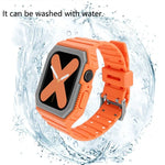 Silikonarmband mit Hülle für Apple Watch Series 7 (41 mm), 6, SE, 5 und 4 (40 mm), 3, 2 und 1 (38 mm), 7 (45 mm), 6, SE, 5 und 4 (44 mm) sowie 3, 2 und 1 (42 mm)
