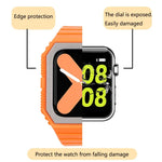Silikonarmband mit Hülle für Apple Watch Series 7 (41 mm), 6, SE, 5 und 4 (40 mm), 3, 2 und 1 (38 mm), 7 (45 mm), 6, SE, 5 und 4 (44 mm) sowie 3, 2 und 1 (42 mm)