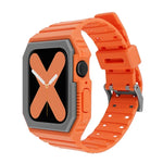 Silikonarmband mit Hülle für Apple Watch Series 7 (41 mm), 6, SE, 5 und 4 (40 mm), 3, 2 und 1 (38 mm), 7 (45 mm), 6, SE, 5 und 4 (44 mm) sowie 3, 2 und 1 (42 mm)