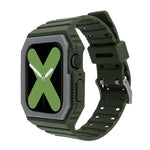 Silikonarmband mit Hülle für Apple Watch Series 7 (41 mm), 6, SE, 5 und 4 (40 mm), 3, 2 und 1 (38 mm), 7 (45 mm), 6, SE, 5 und 4 (44 mm) sowie 3, 2 und 1 (42 mm)