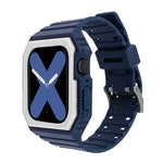 Silikonarmband mit Hülle für Apple Watch Series 7 (41 mm), 6, SE, 5 und 4 (40 mm), 3, 2 und 1 (38 mm), 7 (45 mm), 6, SE, 5 und 4 (44 mm) sowie 3, 2 und 1 (42 mm)