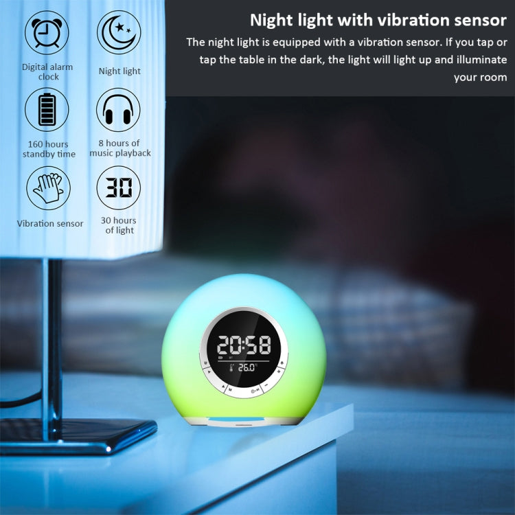 P11 LED-Atmosphärenlicht-Bluetooth-Lautsprecher mit Alarm- und Temperaturanzeige, P11