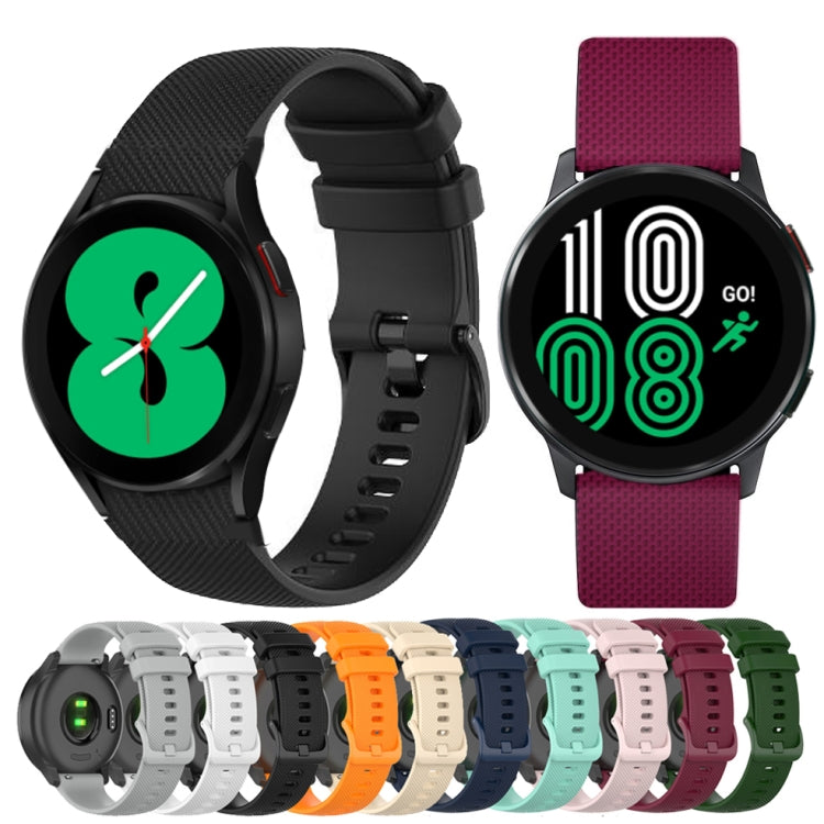 20mm Kariertes Silikonarmband, Für Samsung Galaxy Watch 4 40mm / 44mm, Für Samsung Galaxy Watch 4 Classic 42mm / 46mm, Für Samsung Galaxy Watch 3 41mm, Für Samsung Galaxy Watch Active 2 40mm / 44mm
