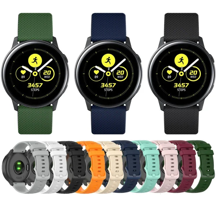 20 mm breites, kariertes Silikonarmband, passend für Samsung Galaxy Watch Active (40 mm), Samsung Galaxy Watch (42 mm), Samsung Galaxy Gear Sport und Samsung Gear S2 Classic