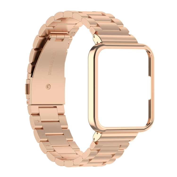 2 in 1 Three-bead Metal Strap with Watch Frame, For Xiaomi Redmi Watch 2, For Xiaomi Redmi Watch2 Lite International Version