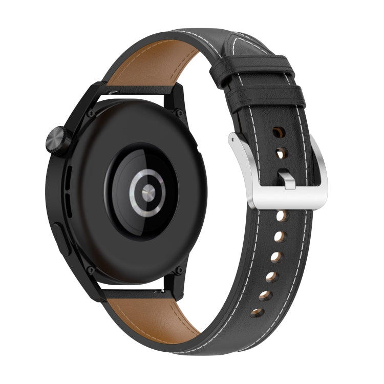 Uhrenarmband aus Kalbsleder-Textur-Nähgarn, für Samsung Galaxy Watch 3 45mm, für Samsung Galaxy Watch 46mm, für Samsung Galaxy Gear S3 Classic / Gear S3 Frontier