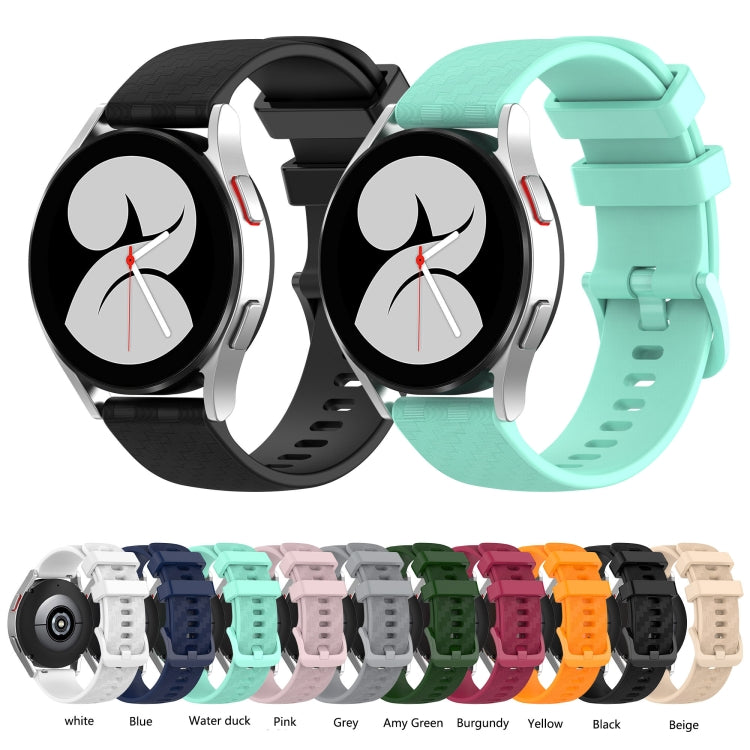 20 mm Silikonarmband mit Carbonfaserstreifen, für Samsung Galaxy Watch 4 40 mm / 44 mm, für Samsung Galaxy Watch 4 Classic 42 mm / 46 mm, für Samsung Galaxy Watch 3 41 mm, für Samsung Galaxy Watch Active 2 40 mm / 44 mm