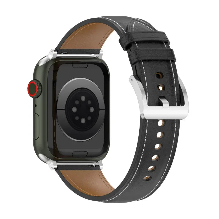 Uhrenarmband aus genähtem Rindsleder der obersten Schicht für Apple Watch Series, 7 41mm / 6&SE&5&4 40mm / 3&2&1 38mm 20mm, 7 45mm / 6&SE&5&4 44mm / 3&2&1 42mm 22mm, 7 41mm / 6&SE&5&4 40mm / 3&2&1 38mm 22mm, 7 45mm / 6&SE&5&4 44mm / 3&2&1 42mm 20mm