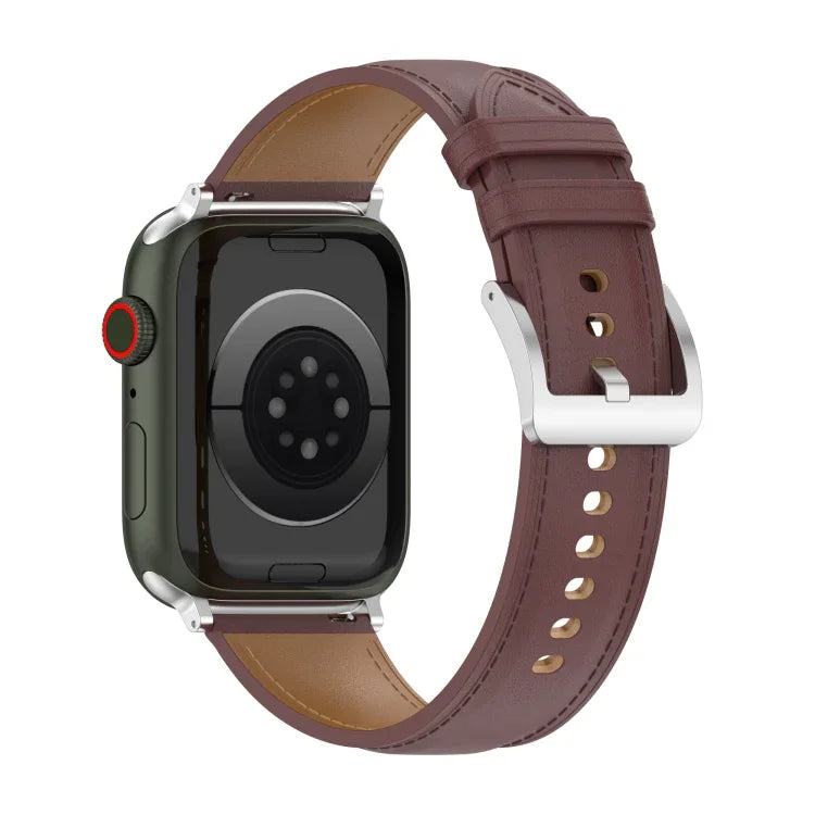 Uhrenarmband aus genähtem Rindsleder der obersten Schicht für Apple Watch Series, 7 41mm / 6&SE&5&4 40mm / 3&2&1 38mm 20mm, 7 45mm / 6&SE&5&4 44mm / 3&2&1 42mm 22mm, 7 41mm / 6&SE&5&4 40mm / 3&2&1 38mm 22mm, 7 45mm / 6&SE&5&4 44mm / 3&2&1 42mm 20mm