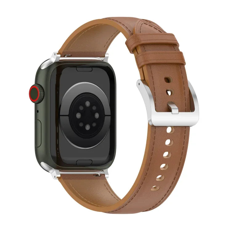 Uhrenarmband aus genähtem Rindsleder der obersten Schicht für Apple Watch Series, 7 41mm / 6&SE&5&4 40mm / 3&2&1 38mm 20mm, 7 45mm / 6&SE&5&4 44mm / 3&2&1 42mm 22mm, 7 41mm / 6&SE&5&4 40mm / 3&2&1 38mm 22mm, 7 45mm / 6&SE&5&4 44mm / 3&2&1 42mm 20mm